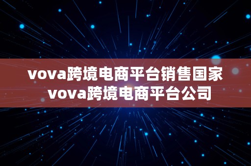 vova跨境电商平台销售国家  vova跨境电商平台公司